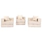 vidaXL 3-Sitzer Modularer Pouf Beige Stoff vidaXL 3-Sitzer Modularer Pouf Beige Stoff
