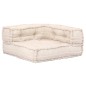 vidaXL 3-Sitzer Modularer Pouf Beige Stoff vidaXL 3-Sitzer Modularer Pouf Beige Stoff
