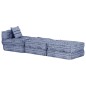 vidaXL 3-Sitzer Modularer Pouf Indigo Stoff vidaXL 3-Sitzer Modularer Pouf Indigo Stoff