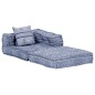 vidaXL 3-Sitzer Modularer Pouf Indigo Stoff vidaXL 3-Sitzer Modularer Pouf Indigo Stoff