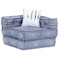 vidaXL 3-Sitzer Modularer Pouf Indigo Stoff vidaXL 3-Sitzer Modularer Pouf Indigo Stoff