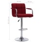 vidaXL Barhocker Weinrot Stoff vidaXL Barhocker Weinrot Stoff