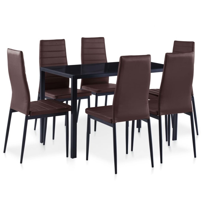 vidaXL 7-tlg. Essgruppe Braun vidaXL 7-tlg. Essgruppe Braun