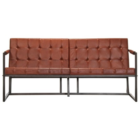 vidaXL 3-Sitzer-Sofa Braun Echtes Ziegenleder 