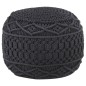 vidaXL Makramee Sitzpuff Handgefertigt Anthrazit 45 x 30 cm Baumwolle vidaXL Makramee Sitzpuff Handgefertigt Anthrazit 45 x 30 cm Baumwolle