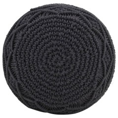 vidaXL Makramee Sitzpuff Handgefertigt Anthrazit 45 x 30 cm Baumwolle 