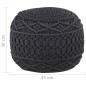 vidaXL Makramee Sitzpuff Handgefertigt Anthrazit 45 x 30 cm Baumwolle vidaXL Makramee Sitzpuff Handgefertigt Anthrazit 45 x 30 cm Baumwolle