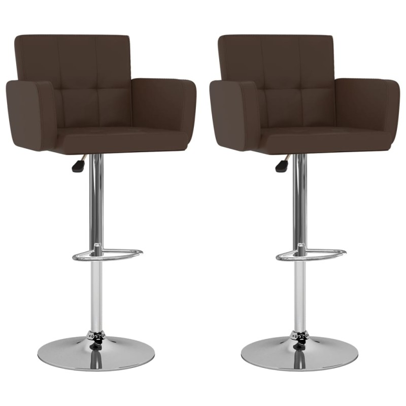 vidaXL Barhocker 2 Stk. Braun Kunstleder vidaXL Barhocker 2 Stk. Braun Kunstleder