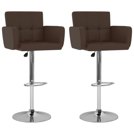 vidaXL Barhocker 2 Stk. Braun Kunstleder 