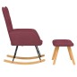 vidaXL Schaukelstuhl mit Hocker Stoff Weinrot vidaXL Schaukelstuhl mit Hocker Stoff Weinrot
