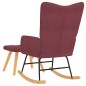 vidaXL Schaukelstuhl mit Hocker Stoff Weinrot vidaXL Schaukelstuhl mit Hocker Stoff Weinrot