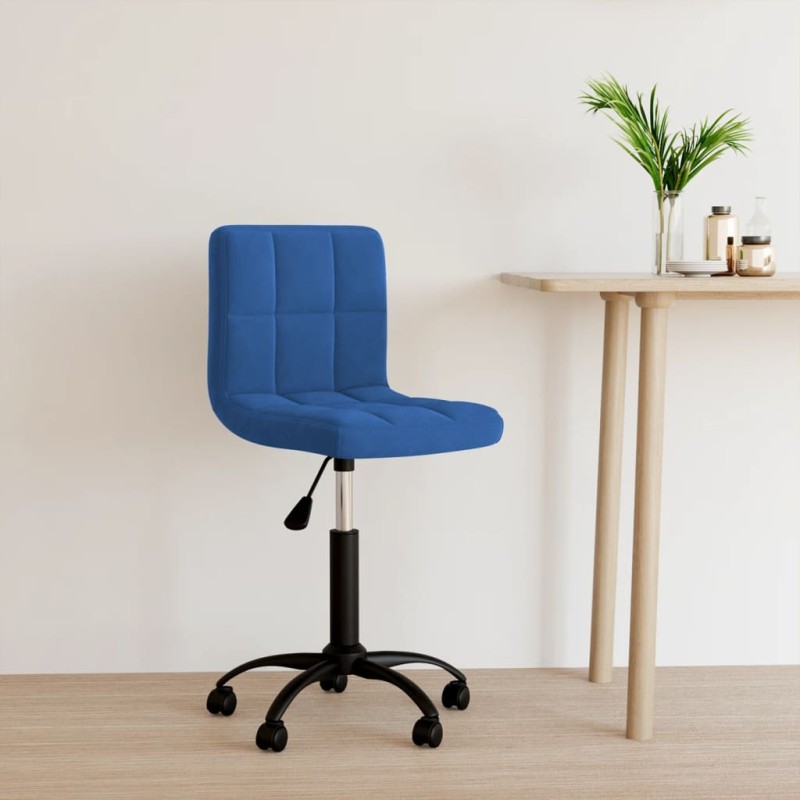 vidaXL Bürostuhl Drehbar Blau Samt vidaXL Bürostuhl Drehbar Blau Samt