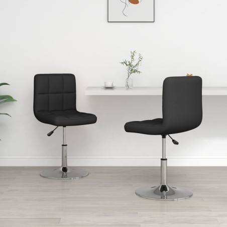 vidaXL Esszimmerstühle 2 Stk. Schwarz Kunstleder