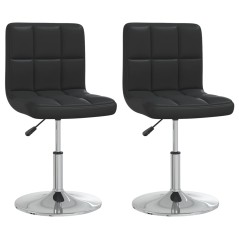 vidaXL Esszimmerstühle 2 Stk. Schwarz Kunstleder