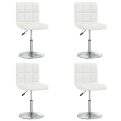 vidaXL Esszimmerstühle 4 Stk. Weiß Kunstleder 