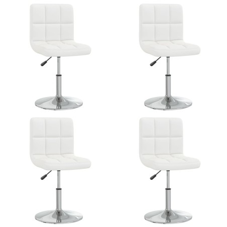 vidaXL Esszimmerstühle 4 Stk. Weiß Kunstleder 