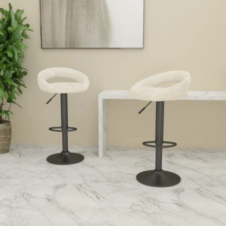 vidaXL Barhocker 2 Stk. Creme Samt 