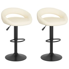 vidaXL Barhocker 2 Stk. Creme Samt 