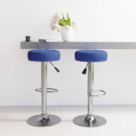 vidaXL Barhocker 2 Stk. Blau Stoff