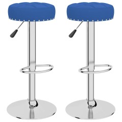vidaXL Barhocker 2 Stk. Blau Stoff