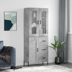 Highboard Betongrau 69,5x34x180 cm Holzwerkstoff