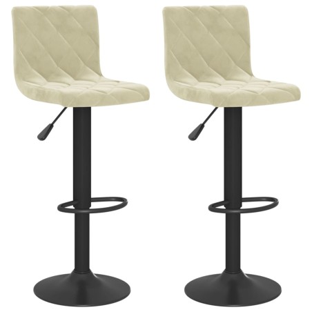 vidaXL Barhocker 2 Stk. Creme Samt 