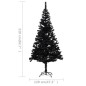 Künstlicher Weihnachtsbaum mit LEDs & Ständer Schwarz 210cm PVC Künstlicher Weihnachtsbaum mit LEDs & Ständer Schwarz 210cm PVC