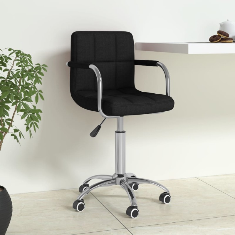 vidaXL Bürostuhl Drehbar Schwarz Stoff vidaXL Bürostuhl Drehbar Schwarz Stoff