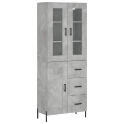 Highboard Betongrau 69,5x34x180 cm Holzwerkstoff