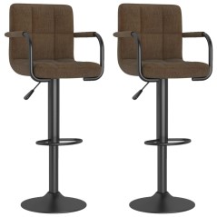 vidaXL Barhocker 2 Stk. Braun Stoff