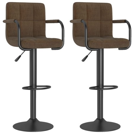 vidaXL Barhocker 2 Stk. Braun Stoff