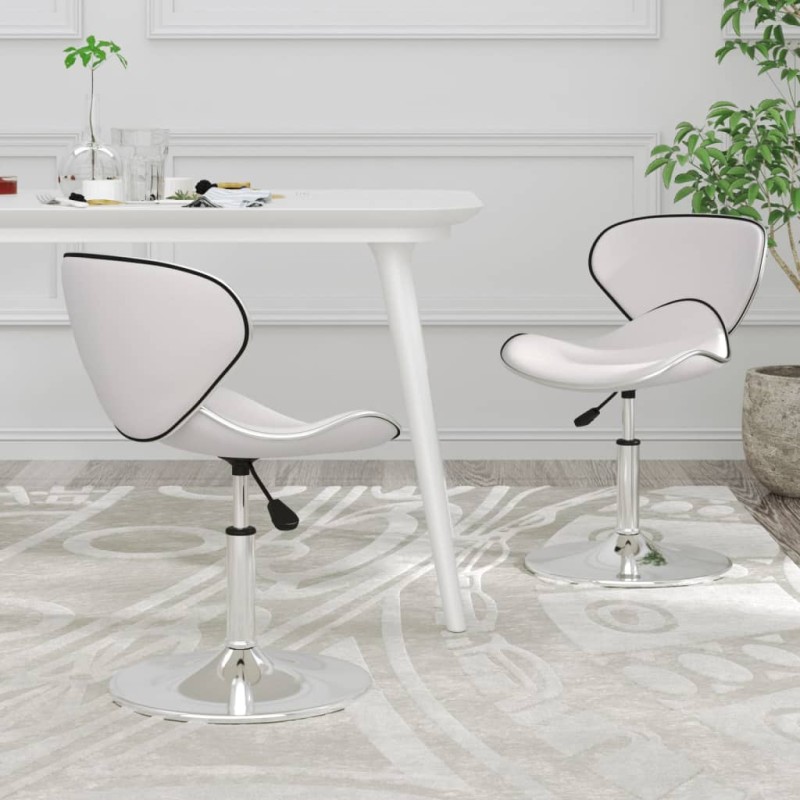 vidaXL Esszimmerstühle 2 Stk. Weiß Kunstleder vidaXL Esszimmerstühle 2 Stk. Weiß Kunstleder