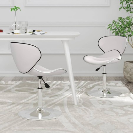 vidaXL Esszimmerstühle 2 Stk. Weiß Kunstleder 