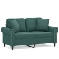 vidaXL 2-Sitzer-Sofa mit Zierkissen Dunkelgrün 120 cm Samt vidaXL 2-Sitzer-Sofa mit Zierkissen Dunkelgrün 120 cm Samt