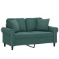 vidaXL 2-Sitzer-Sofa mit Zierkissen Dunkelgrün 120 cm Samt vidaXL 2-Sitzer-Sofa mit Zierkissen Dunkelgrün 120 cm Samt