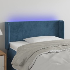 vidaXL LED Kopfteil Dunkelblau 83x16x78/88 cm Samt