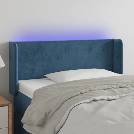 vidaXL LED Kopfteil Dunkelblau 83x16x78/88 cm Samt