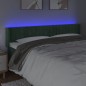 vidaXL LED Kopfteil Dunkelgrün 183x16x78/88 cm Samt