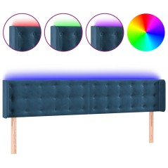 vidaXL LED Kopfteil Dunkelblau 183x16x78/88 cm Samt