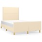 vidaXL Bettgestell ohne Matratze Creme 120x200 cm Stoff vidaXL Bettgestell ohne Matratze Creme 120x200 cm Stoff