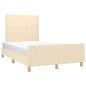 vidaXL Bettgestell ohne Matratze Creme 120x200 cm Stoff vidaXL Bettgestell ohne Matratze Creme 120x200 cm Stoff