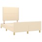 vidaXL Bettgestell ohne Matratze Creme 120x200 cm Stoff vidaXL Bettgestell ohne Matratze Creme 120x200 cm Stoff