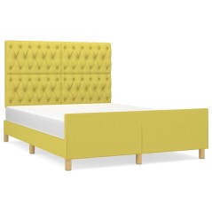 vidaXL Bettgestell ohne Matratze Grün 140x190 cm Stoff
