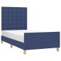 vidaXL Bettgestell ohne Matratze Blau 90x200 cm Stoff vidaXL Bettgestell ohne Matratze Blau 90x200 cm Stoff