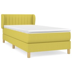 vidaXL Boxspringbett mit Matratze Grün 100x200 cm Stoff