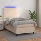 vidaXL Boxspringbett mit Matratze & LED Cappuccino-Braun 90x200cm vidaXL Boxspringbett mit Matratze & LED Cappuccino-Braun 90x200cm