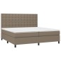 vidaXL Boxspringbett mit Matratze & LED Taupe 200x200 cm Stoff vidaXL Boxspringbett mit Matratze & LED Taupe 200x200 cm Stoff