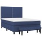 vidaXL Boxspringbett mit Matratze Blau 140x190 cm Stoff vidaXL Boxspringbett mit Matratze Blau 140x190 cm Stoff