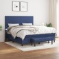 vidaXL Boxspringbett mit Matratze Blau 180x200 cm Stoff vidaXL Boxspringbett mit Matratze Blau 180x200 cm Stoff
