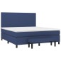 vidaXL Boxspringbett mit Matratze Blau 180x200 cm Stoff vidaXL Boxspringbett mit Matratze Blau 180x200 cm Stoff